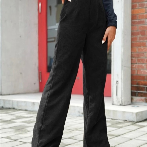 SHEIN Solid High Waist Corduroy Straight Leg Pant size small - Picture 6 of 8